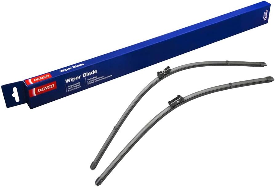 DENSO Flat Front Window Wiper Blade DF149-750/650mm - Premium All Season Replacement Wipers - Push Button Arm - LHD/RHD