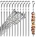 12 Stück Grillspieße, 39CM Grill Kabob Spieße Edelstahl Lange Spieße Schaschlikspieße Fleischspieße, für Lagerfeuer Oder Grillschale