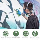 Airbrush Kit with Compressor - Rechargeable Portable Non-Clogging High-Pressure Air Brush Set with Nozzle and Cleaning Brush Set for Nail Art, Makeup, Barber, Cake Decor, Model Painting (Green) - Image 3