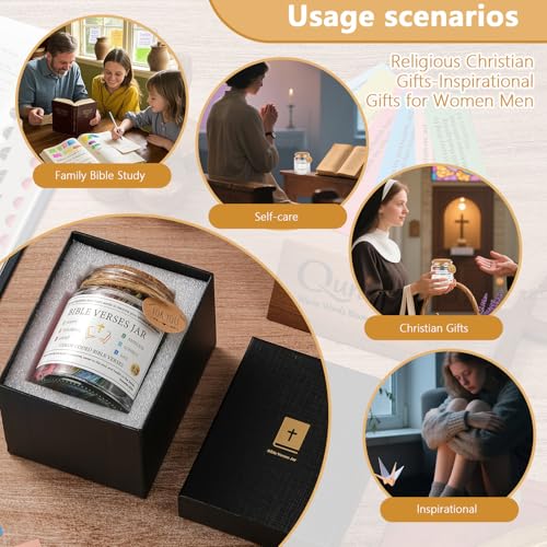 Bible Verses in a Jar(KJV),Religious Gifts for Women Men Teen Girls Kids,Baptism First Communion Confirmation Graduation Christian Birthday Gifts for Women Mom Friends,Holy Hope Bible Scripture Jar - Thumbnail 5