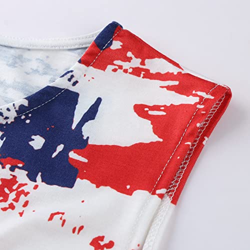 3Xl Tops For Women Star Tops Round Neck Tank Tops Pullover Sleeveless Camisole Independence Athlete Tops For Women #TOP6