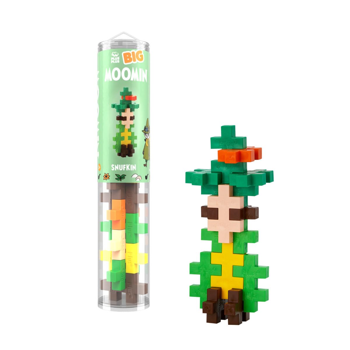 PLUS PLUS BIG Moomin Building Blocks Toy - 15 Large Durable Stacking Pieces - Kids Construction Toys & Preschool Learning Resources for Home or Travel, Toddler Toys for Ages 1-5 yrs, Snufkin — image 1