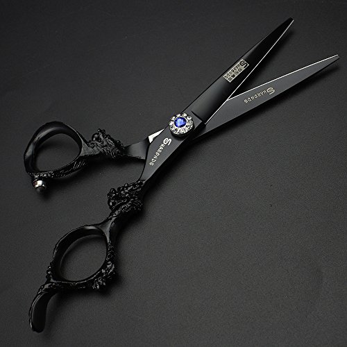 Barber ciseaux de coiffure 5,5 pouces noir matériel coupe cheveux - 4