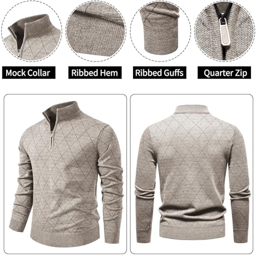 Mylldey 1/4 Zip Pullover Mens Sweaters Lightweight Pullover Soft Men's Knit Long Sleeve Sweater3