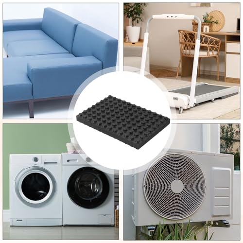 Almohadillas antivibratorias de base sólida PATIKIL placas cuadradas de goma antichoque 4x6" 6