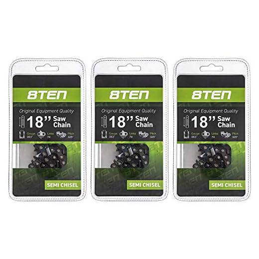 8TEN Chainsaw Chain for Stihl 260 261 270 280 290 360 361 380 22BPX074G 18 inch .063 .325 74 Drive Links 3 Pack