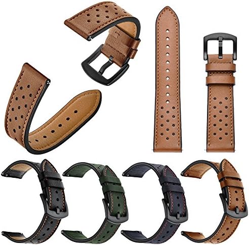 2019 Newest Leather Watch Bands Fashion Top Genuine Leather Watch Band Wrist Replacement Straps Bracelet Fit 5.5"-8.26" (140mm-210mm) Wrist for HUAMI Amazfit Stratos Smart Watch 2/2S (Brown)