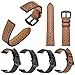 2019 Newest Leather Watch Bands Fashion Top Genuine Leather Watch Band Wrist Replacement Straps Bracelet Fit 5.5"-8.26" (140mm-210mm) Wrist for HUAMI Amazfit Stratos Smart Watch 2/2S (Brown)