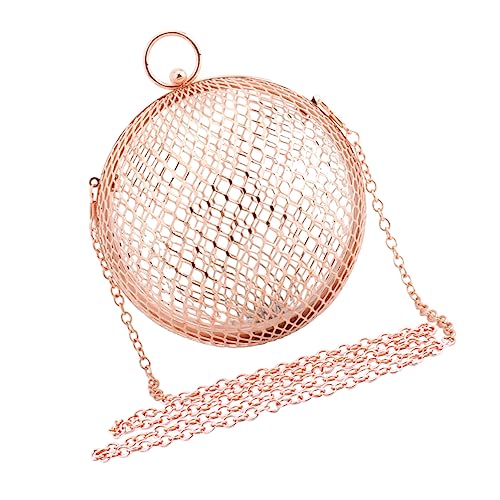 Sac à chaîne artistique métal au fini or rose et design de prestige