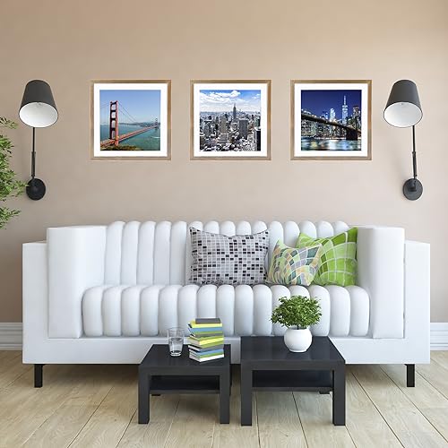 HEYTUYA Bilderrahmen, 30,5 x 30,5 cm, rustikales Braun, zum Aufhängen an der Wand, Posterrahmen, 25,4 x 25,4 cm, mit Passepartout oder 30… – Ansicht 6