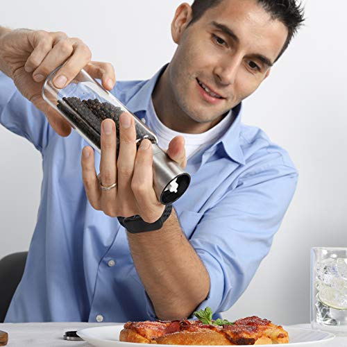 Vevok Chef Large Salt And Pepper Grinder Set 170Ml 5.7 Oz Grinder Mill Set With Borosilicate Glass Adjustable Coarseness Ceramic Pepper Grinder Dual Salt And Pepper Shaker Chef Gift #TOP4