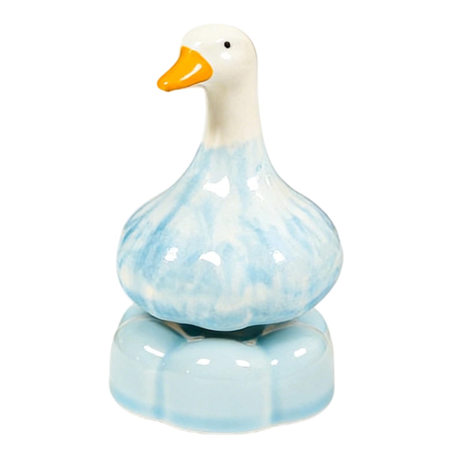 Pyasuye Garlic Ducks Sculpture Ceramic Rotating Ducks Statues Figurines Fidgety Toy Ornament for Home Decors Housewarming Gifts Fidgety Toys