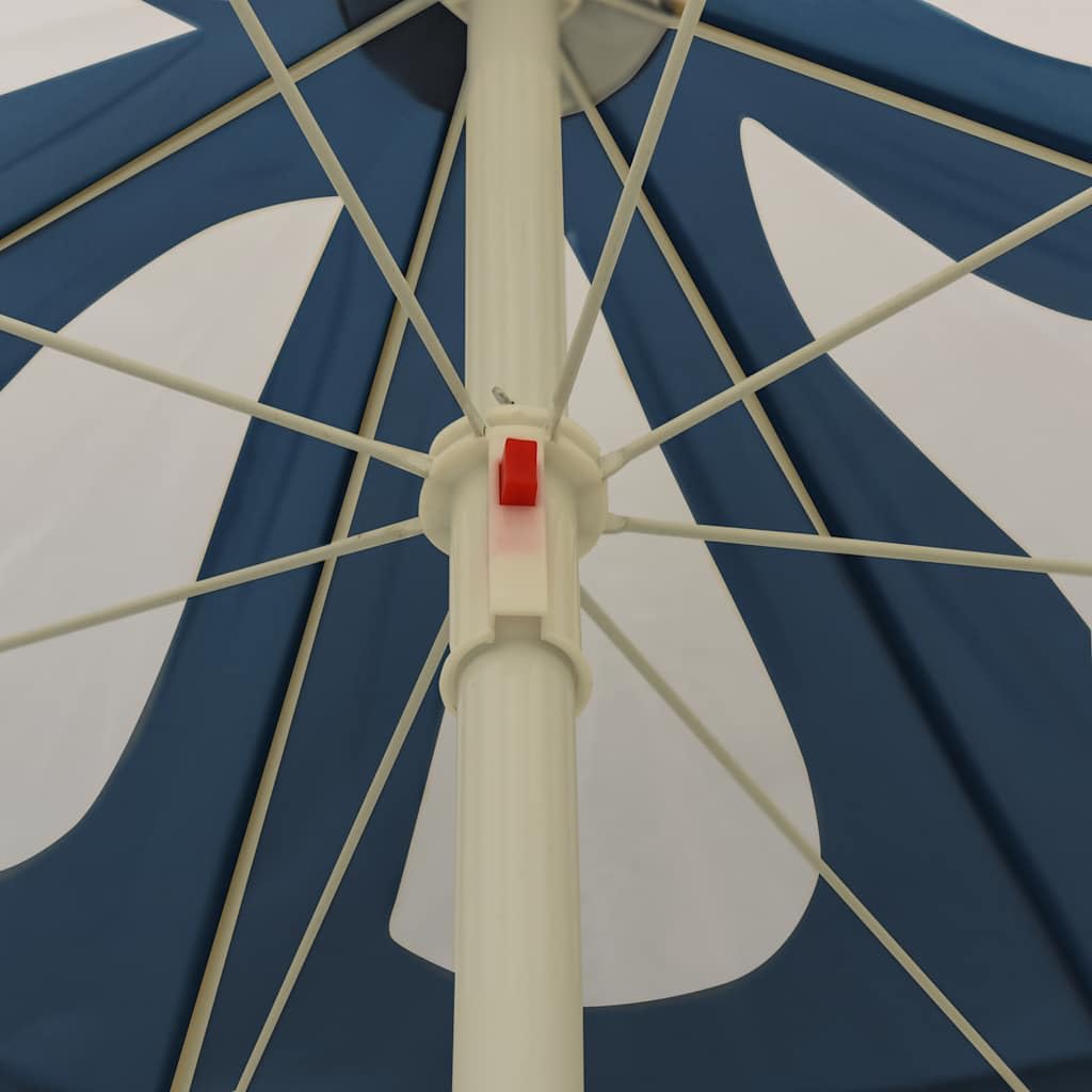 Generisch Parasol przeciwsłoneczny z poliestru ze stalowym masztem, kolor piaskowy 180 cm, wzór kwiatowy, regulowana wysokość i funkcja przechylania, osiem mocnych żeber parasola, składany do łatwego