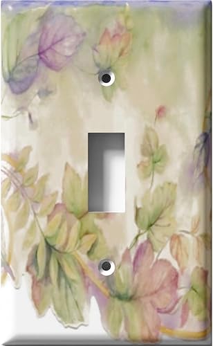 Placa decorativa para cubierta de interruptor de luz, hojas coloridas, placa de pared de palanca simple