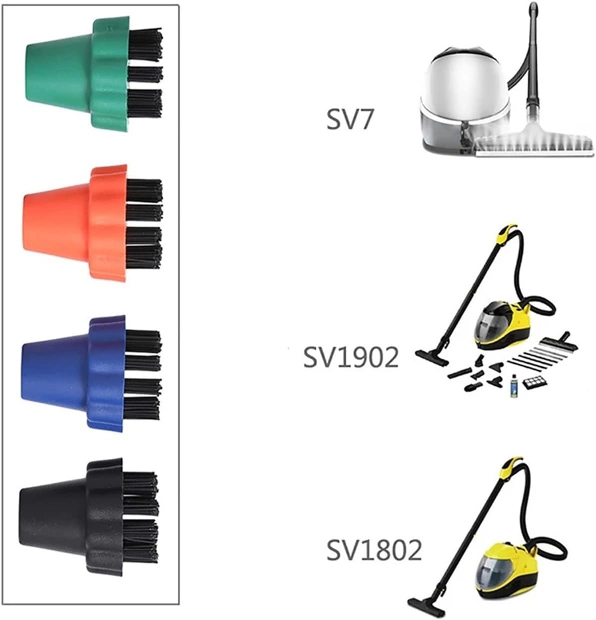 LANGshaw 4pcs/Set Steam Cleaner Small Round Brush Accessories Compatible for Karcher SV7 SV1802 SV1902/ 2.860-231.0 Steam Cleaner Spare Parts Leisurely