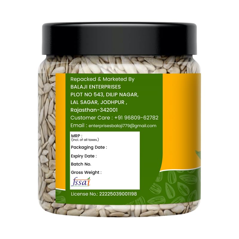 Image of DRY AMRIT Raw Sunflower Seeds 1 kg | Rich in Protein, Fiber, Vitamins and Antioxidants | Organic Sunflower Seeds for Eating | Surajmukhi Beej | Jar Pack