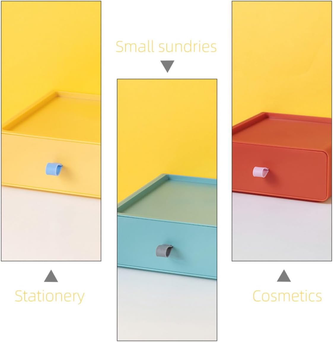 4pcs Stackable Desktop Drawer Organizer Multi-color Office Storage Cabinets for Small Item Classification Lightweight and Table Storage Boxes for Home and Office Use