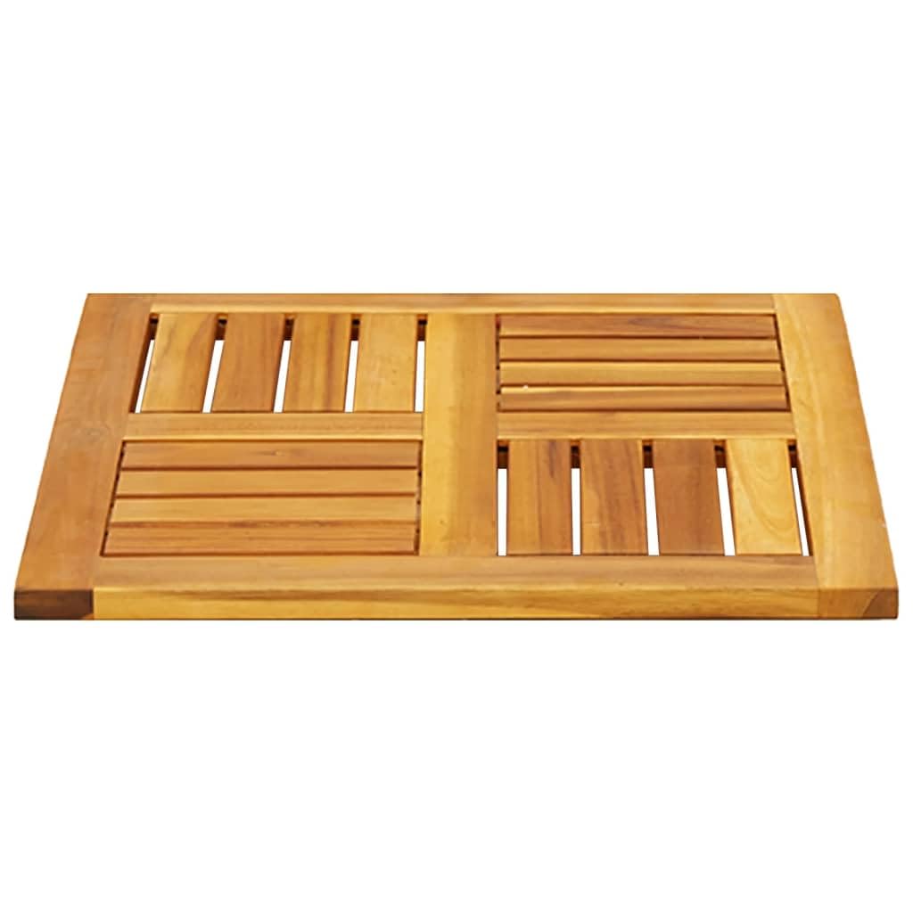 Tischplatte 50 x 50 x 2 cm, quadratisch, aus Akazienholz, Gartentischplatte, robust und langlebig, rustikales Design, pflegeleicht mit einem feuchten Tuch abwischen.