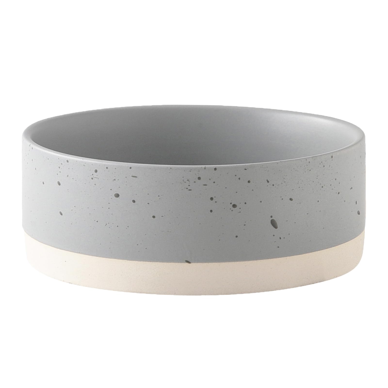 Welloyed Oslo Ceramic Dog Bowl - 6'' Dog Food Water Bowl for Medium and Large Dogs, Heavy Duty Non-Slip Dog Dish, Modern Scandi-Style Stoneware Pet Feeder Bowl, Dishwasher Safe (30Oz, Grey)