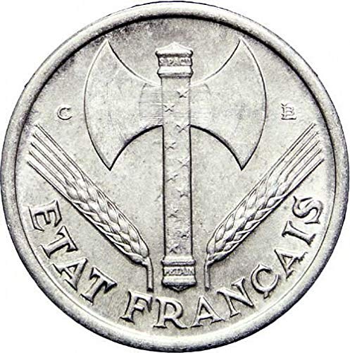 1941-43 1 Franc Vichy French State German Army Occupation Coin I Vichy French State Issue I Monetized by The French Government
