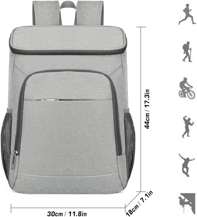 30L Cooler Backpack Leakproof Insulated Lunch Bag for Outdoor Camping Hiking Picnics Beach, Standard, Black&Red