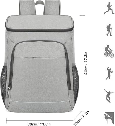 Fesjoy sac à lunch isolé,Sac à dos isotherme de 30 litres Sac à lunch isolé étanche pour camping en plein air, randonnée, pique-nique sur la plage - 2
