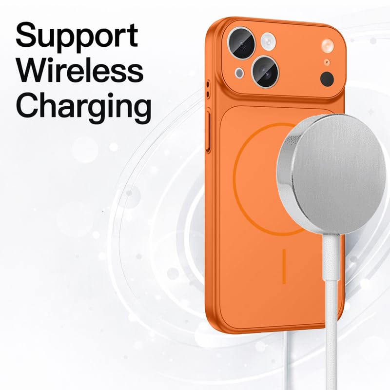 Image of SHINESTAR Converter Case for iPhone 15 Plus | Premium Protective Mag-Safe Cover | iPhone 17 Pro / 17 Pro Max Series Style Design | in-Built Camera Guard | Wireless Charging Compatible - Orange