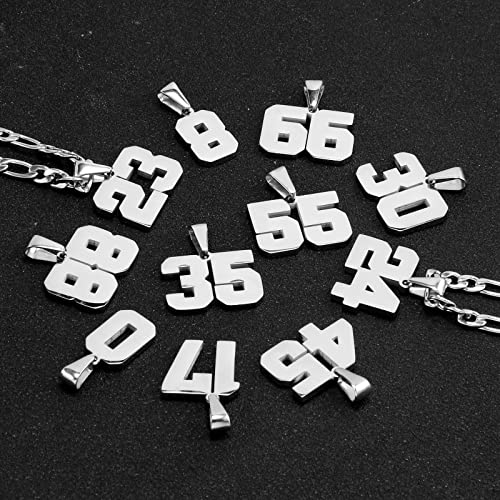 Personalized Jersey Number Necklaces for Mens,Athletes Stainless Steel Sport Number Pendant Chain for Mens Baseball/Basketball/Football Team Inspiration Jewelry with Gifts4