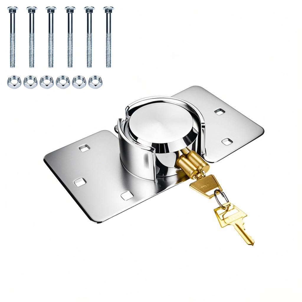 Robustes Vorhängeschloss mit verstecktem Bügel, 73 mm, massiver Stahl, gleichschließend mit Verriegelungsfalle, 80 mm Schrauben, passend für Anhänger, LKW, Fahrzeuge, Garage, Versandcontainer
