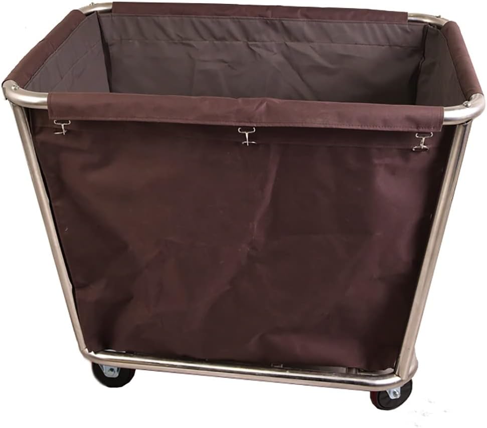 Stainless Steel Laundry Hamper Sorter Cart On Wheels, Housekeeping/Hotel Cleaning Trolley for Clothes Storage,