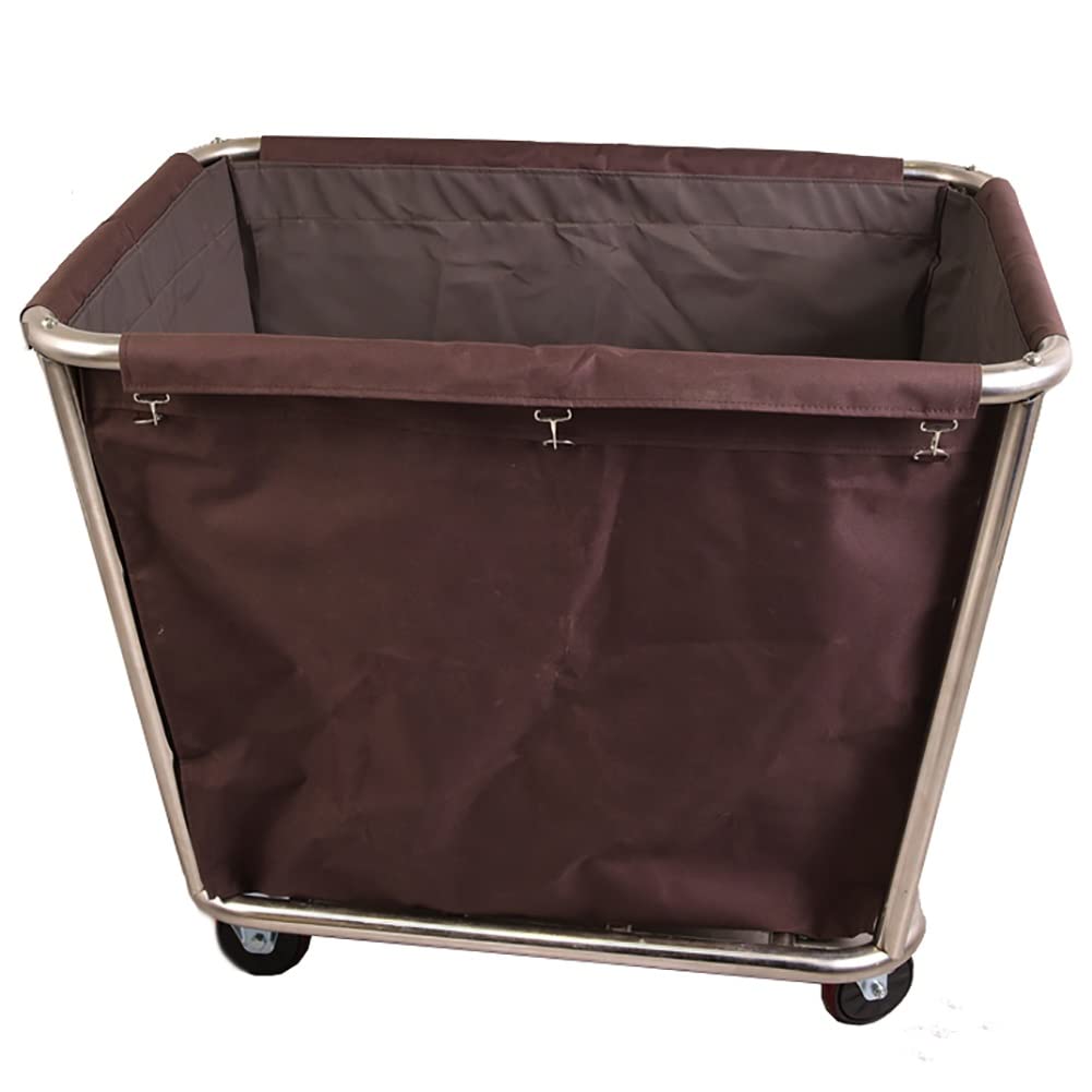 asdchZen Stainless Steel Laundry Hamper Sorter Cart On Wheels, Housekeeping/Hotel Cleaning Trolley For Clothes Storage