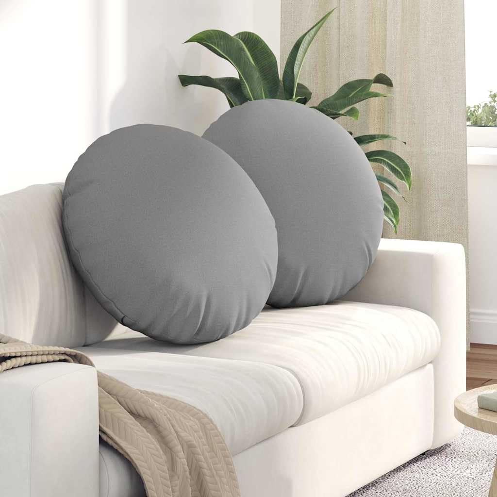 Coussins ronds 80 cm gris nuage grand format pour salon avec housse amovible