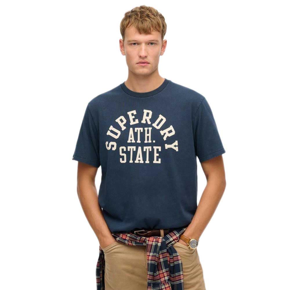 Superdry Athletic Ess Tee T-Shirt, Nautical Navy, XXL