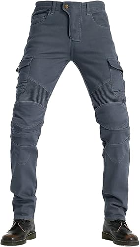 Pantalones de montar en motocicleta para hombres motorista motocross Racing Jeans Ciclismo Pantalones protectores con armadura Pads