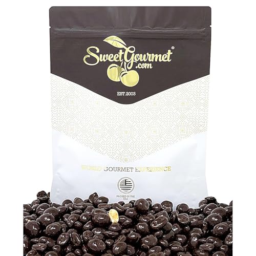 SweetGourmet Premium Dark Chocolate Covered Peanuts Candy, 1 Pound