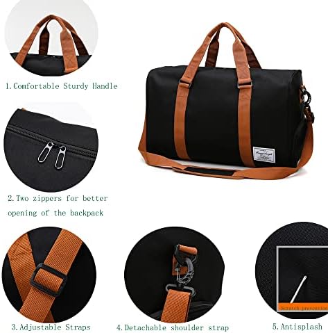 Teiging Men's or Women's Travel Bag, Gym Weekend Bag with Shoe Compartment Foldable, Water Resistant Overnight Bag Multipurpose Luggage Tote Travel Tote Lightweight Carry-on Bag. 3 Teiging Men's or Women's Travel Bag, Gym Weekend Bag with Shoe Compartment Foldable, Water Resistant Overnight Bag Multipurpose Luggage Tote Travel Tote Lightweight Carry-on Bag.