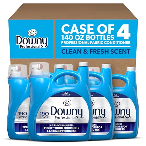 Downy Professional Commercial Liquid Fabric Softener, Clean & Fresh Scent, 190 Loads, 140 Fl oz, For Business Use