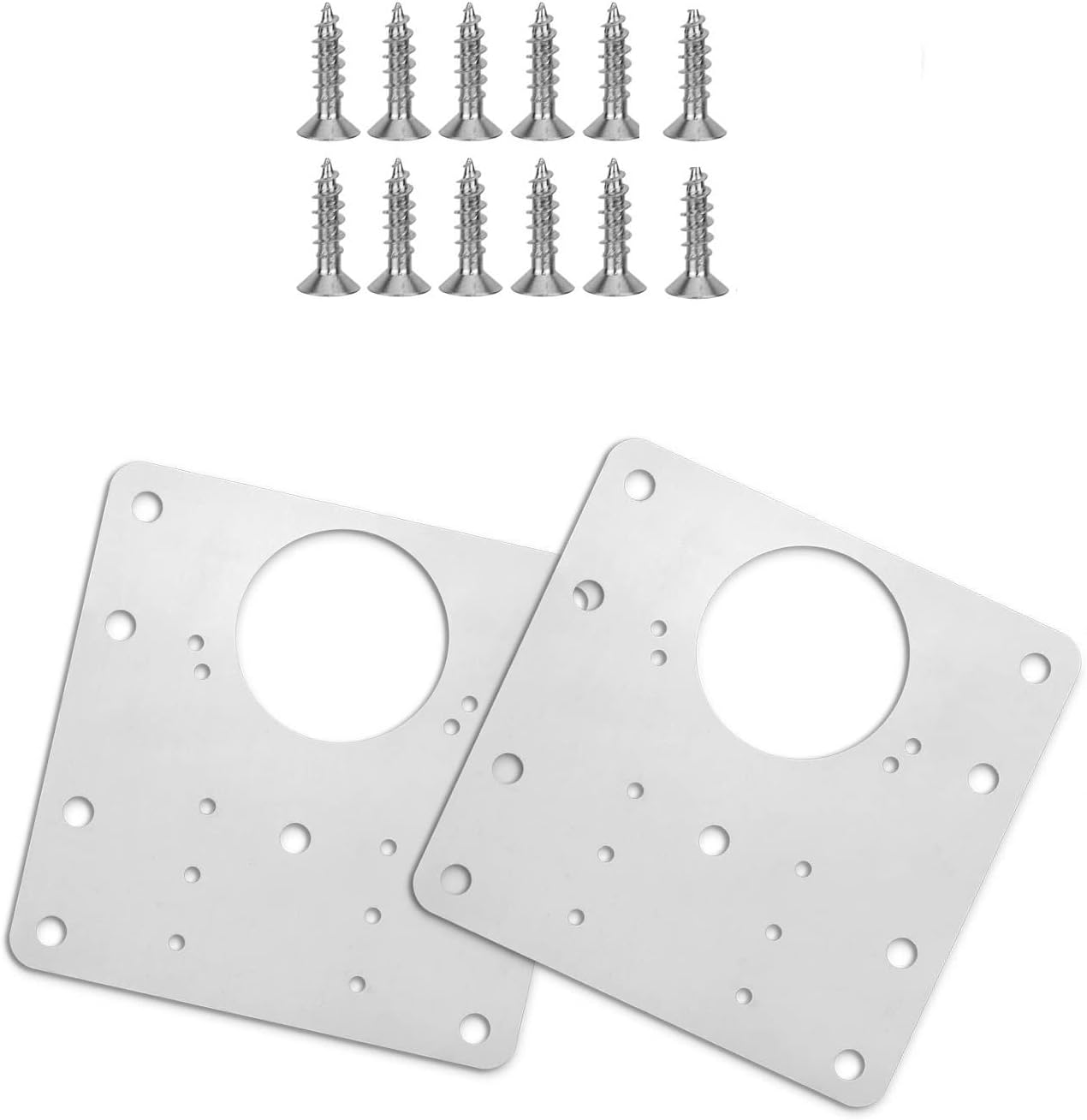 2 Pcs Hinges Repair Brackets, Stainless Steel Hinge Repair Plates with
