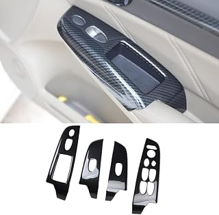 XITER 4pcs ABS Engineering Plastic Car Interior Automobile Door Window Control Panel Cover Molding Door Lock Switch Trim Accessories For Honda civic 2006 2007 2008 2009 2010 2011,Carbon Fiber