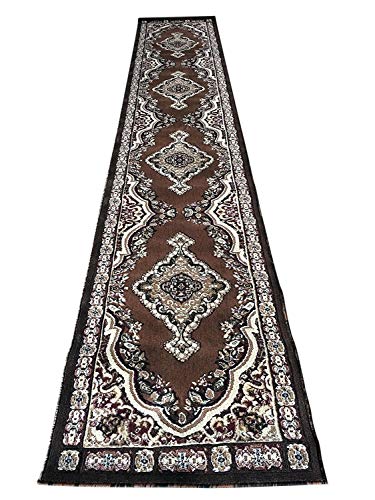 Traditional Long Runner Persian Area Rug Brown Design #520 (31