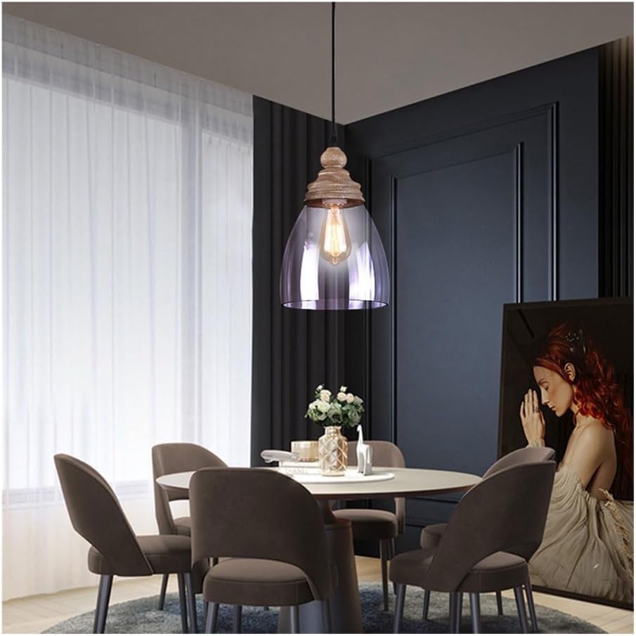 Lustre en verre pour bureau éclairage de plafond ajustable rétro - 3