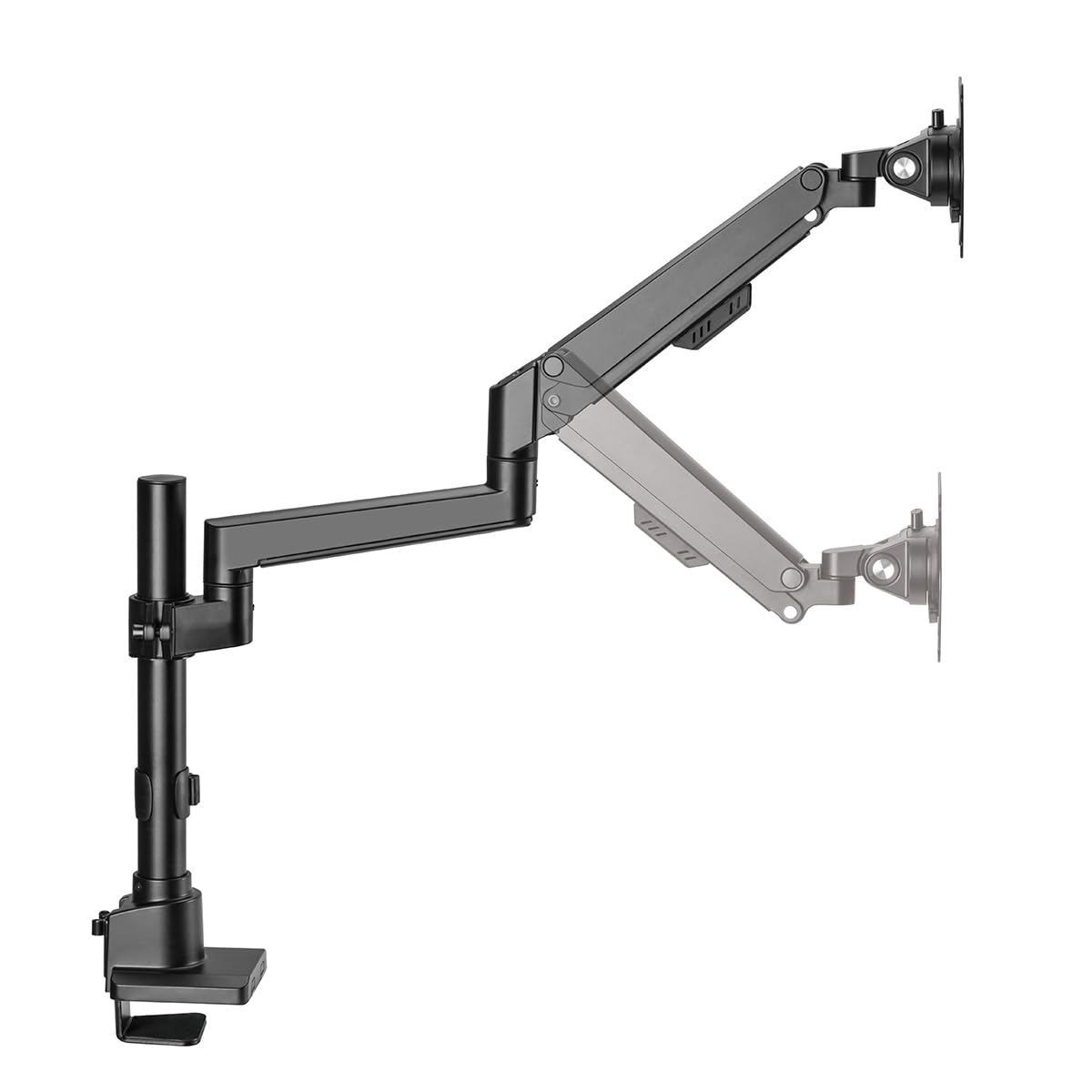 my wall HL51-1L - Supporto per monitor 1 schermo, braccio per monitor, 17-32 pollici, con molla a gas, supporto da tavolo VESA, carico fino a 7 kg