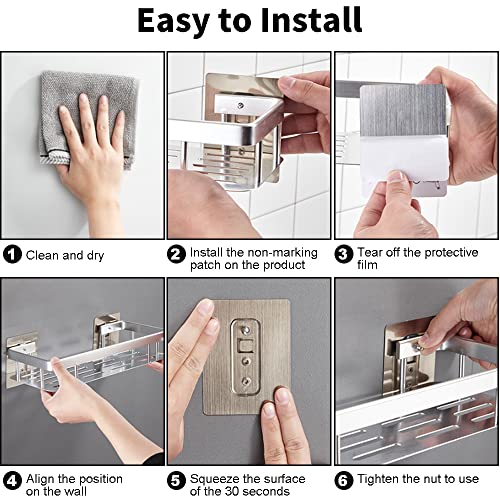 2 Pezzi Mensola Doccia Senza Foratura, Mensole