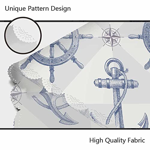 Aoyego Ship Anchor Table Cloth Rudder Compass Nautical Journey Vintage Round Tablecloth 60 Inch For Dining Room, Party, Banquet #TOP4