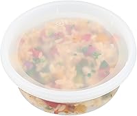 Vista 9 de Restaurantware -Asporto - Cajas para llevar de 8 onzas, 25 recipientes redondos para sopa para microondas - Tapas de plástico transparente