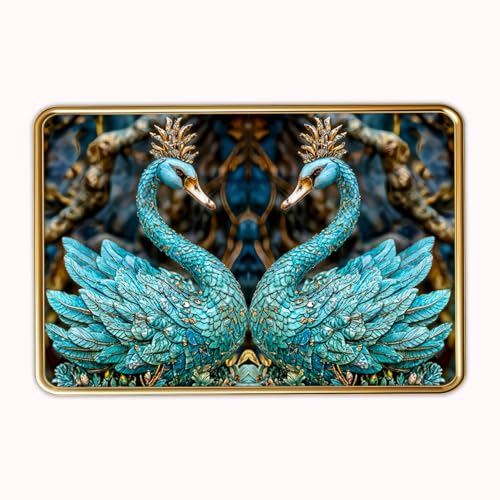 Image of Vastu Swan Pair Photo Frame, Gold, Slim, Sparkle Coated Lamination, for Living Room and Office, 18x24 Inch 53002