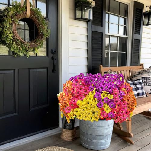20 Bundles Artificial Flowers for Outdoors,No Fade Fake Silk Flowers with Plastic Plants ,Faux realistic flowers uv resistantfor For Patio Window box Porch Garden Wedding Farmhouse Decor(Mixed Color) — view 5
