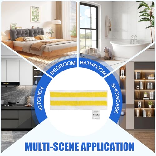 6 Stück Ersatz Mikrofaser Tuchset für Kärcher Dampfreiniger – Kompatibel Kärcher Dampfreiniger EasyFix Wischmopp Ersatzbezug Set SC 2, SC 3, SC 4, SC 5 Bodendüse Mikrofaser Zubehör für Alle Bodenarten