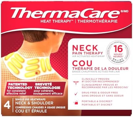 ThermaCare Heat Wraps Neck & Shoulder, 16 Hour Pain Relief, 4 Count