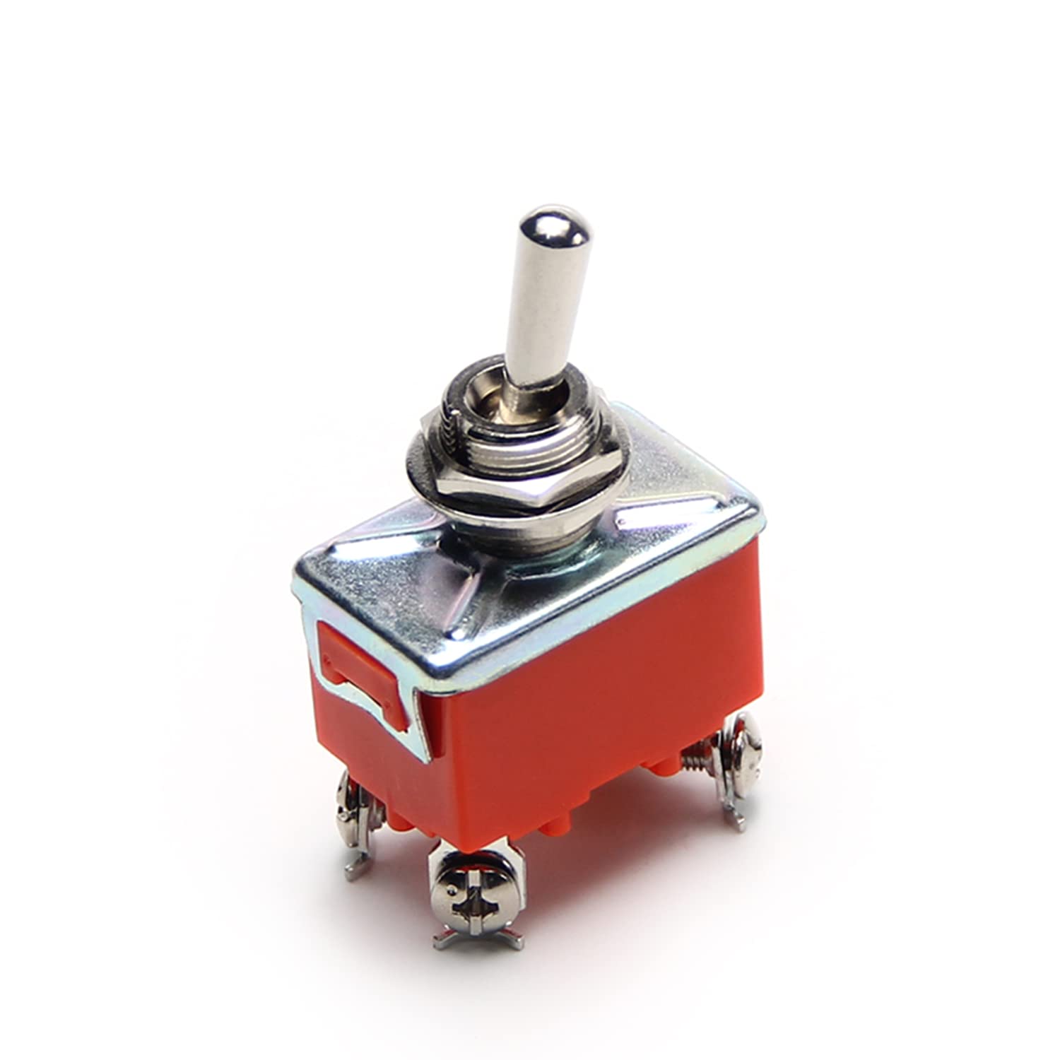 Fielect 10pcs DPST Toggle Switch Rocker Toggle Switch Self Locking Heavy-Duty 25A 250V ON/Off E-TEN1221